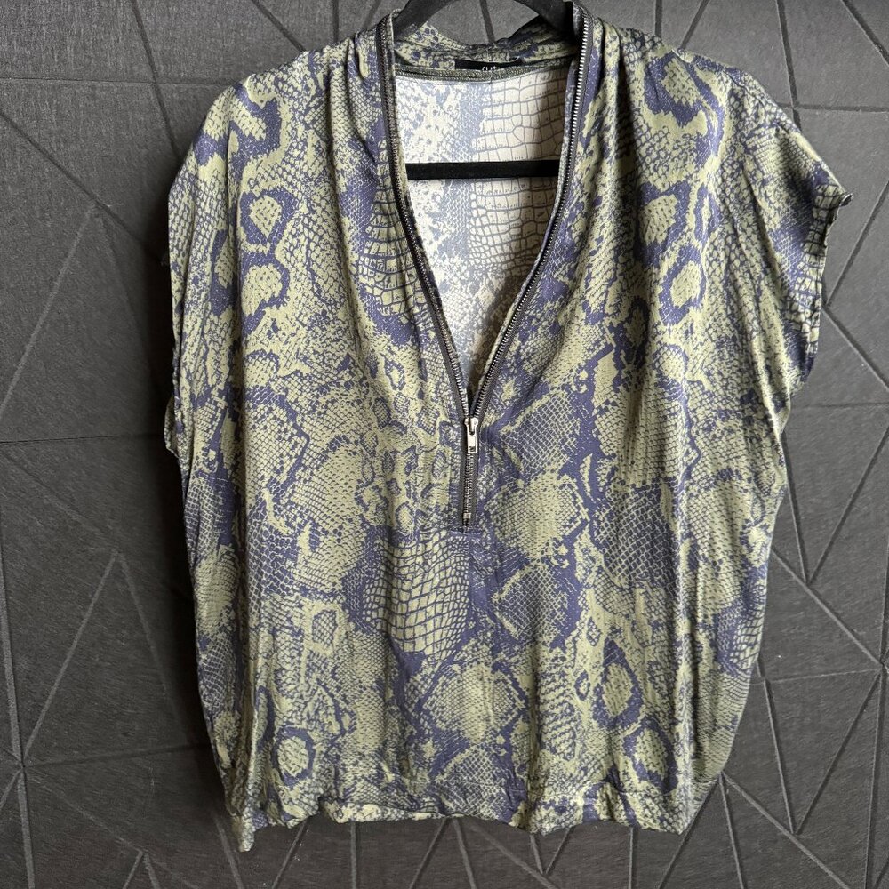 RUTI SNAKESKIN PRINT SILK BLOUSE